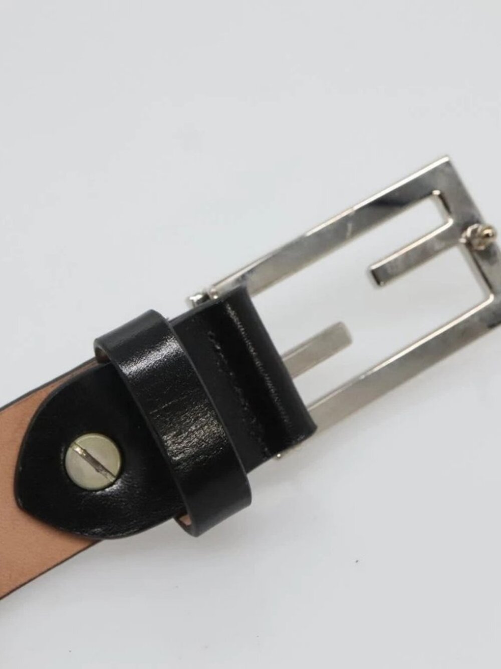 FENDI Belt Leather 41.3" Black Auth sw412 - Picture 8 of 11